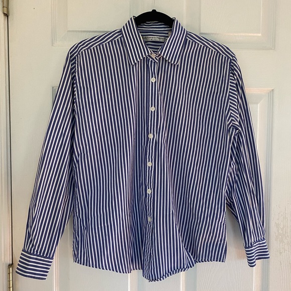 Vintage 80s Lady Edwards Signature Striped Button Down Shirt - Picture 1 of 4